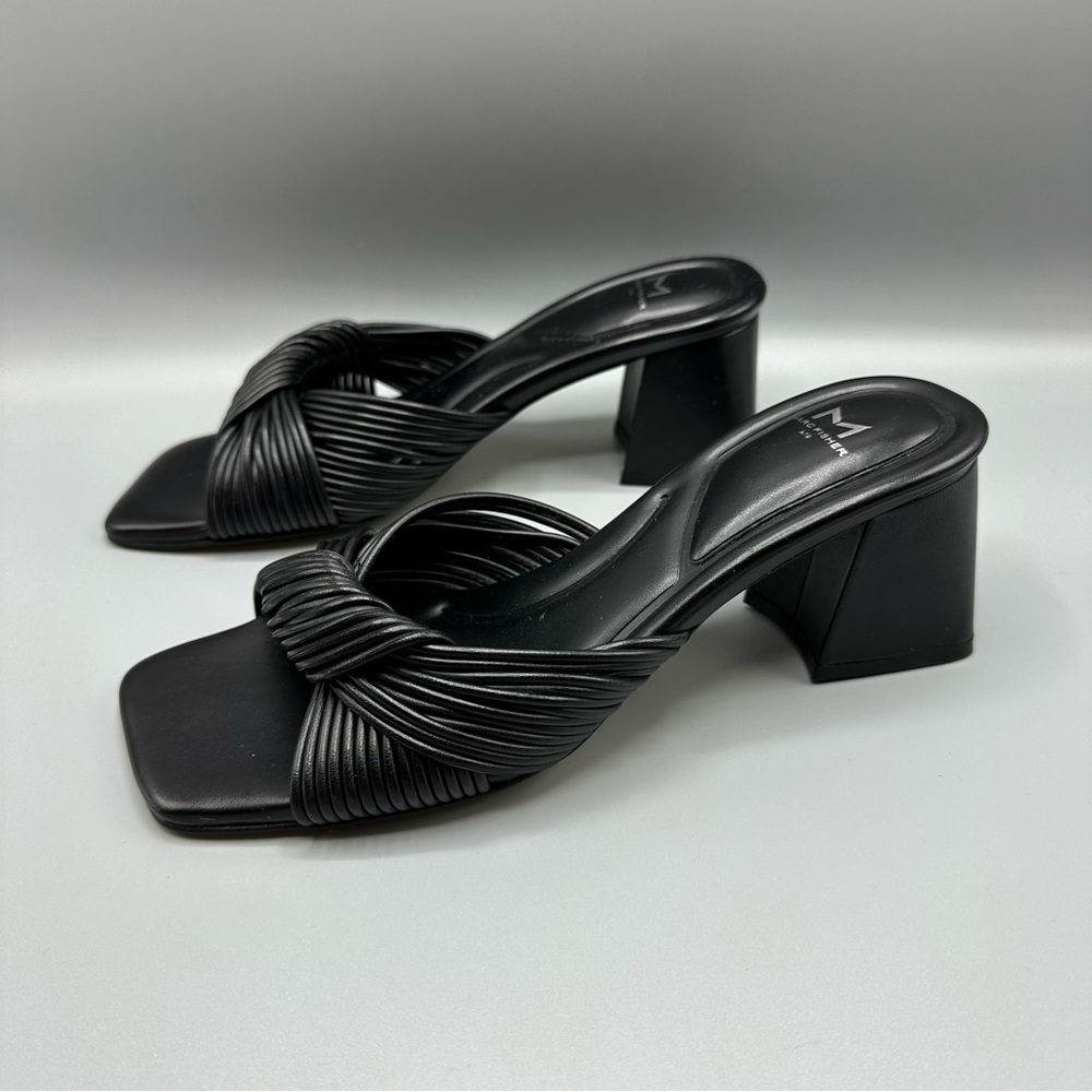 Marc Fisher LTD Women's Heeled Leather Sandals Black Sz 7.5M